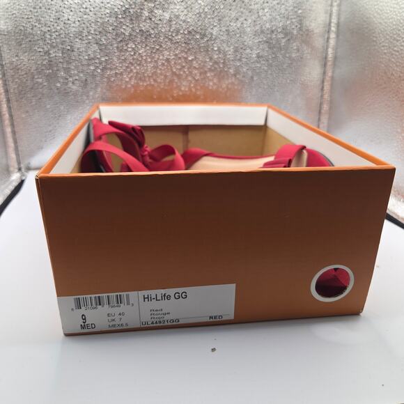 Kenneth Cole Unlisted Women's Red Bow Tie-Up Chunky Heels Sandals - W Size 9 - Picture 5 of 7